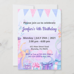 Invitación Morple Queen Baby Tema Cumpleaños