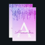 Invitación Morple Sparkle Purpurina Sweet 16 cumpleaños<br><div class="desc">Purpurina Purple Sparkly Dripping Dulce 16 Invitación a fiesta de cumpleaños con nombre de monograma e inicial. Esta es la invitación de 16 cumpleaños perfecta para una fiesta de cumpleaños moderna de Purpurina de Ombre Sparkle Girly. Póngase en contacto con el diseñador para que coincida con los elementos personalizados.</div>