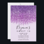 Invitación Morple Sparkly Purpurina Sweet 16 Cumpleaños Party<br><div class="desc">Personalizar para cualquier evento</div>