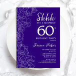 Invitación Morple Surprise 60º cumpleaños<br><div class="desc">Invitación de cumpleaños 60 a la Sorpresa Morada. El diseño femenino moderno minimalista presenta acentos botánicos y tipografía. Sencilla tarjeta de invitación floral perfecta para una elegante celebración de cumpleaños sorpresa femenina. Invitaciones Zazzle impresas o una plantilla imprimible digital de descarga instantánea.</div>