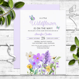 Invitación Morple Wildflowers Theme Baby Shower
