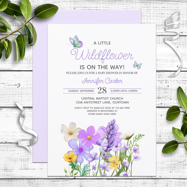 Invitación Morple Wildflowers Theme Baby Shower (Subido por el creador)