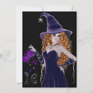 Invitación Morple Witch Sweet 16 Birthday Invitation