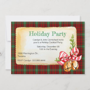 Invitación Morrison Tartan Plaid Personalizado Navidades Fies