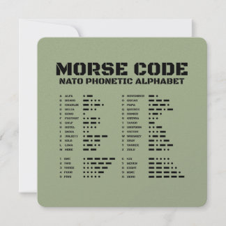 Invitación Morse Code NATO Tactical Signal Reference Card A Z