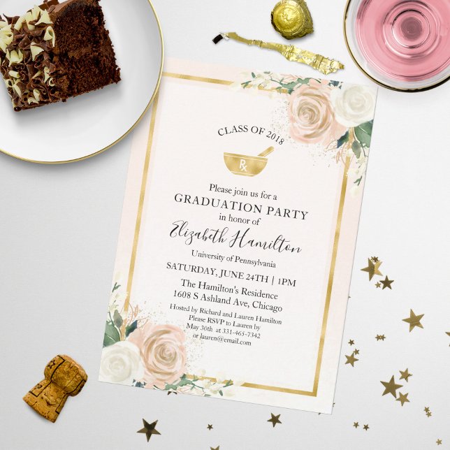 Invitación Mortar Pestle Rx Farmacéutica Escuela Grad Fiesta  (Subido por el creador)