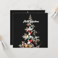 Mosaico abstracto futurista de Navidad 3D -