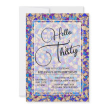 Mosaico Azul Violeta Hola Treinta y Treinta Cumple