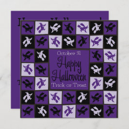 Invitación Mosaico de bruja de Halloween