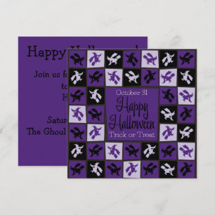 Invitación Mosaico de bruja de Halloween