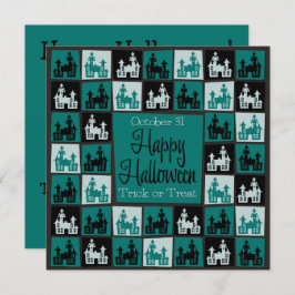 Invitación Mosaico de la casa de Halloween