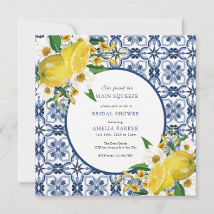 Invitación Mosaico marroquí   Lemon Citrus Bridal Shower