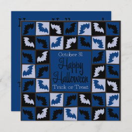 Invitación Mosaico murciélago de Halloween