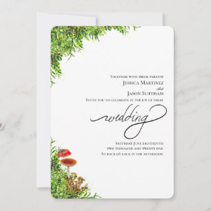 Invitación Moss and Mushrooms Boda elegante y moderno