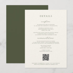 Invitación Moss Green Boda Details Card