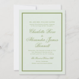 Invitación Moss Green Estate Wedding Invitation
