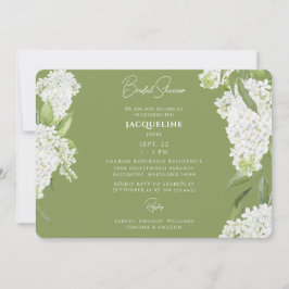 Invitación Moss Green Hydrangeas Bridal Shower II
