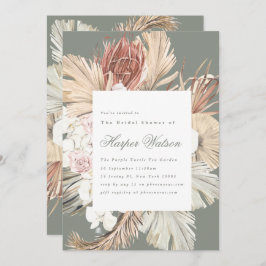 Invitación Moss Pampas Tropical Sage Romántica Ducha De Novia