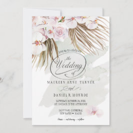 Invitación Moss Phalaenopsis Orquid Boho