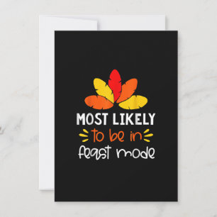 Invitación Most Likely to Shirt Matching Family Thanksgiving