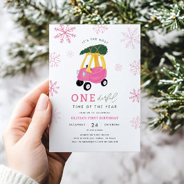 Invitación Most ONEderful Time Of The Year Pink 1st Birthday