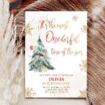 Invitación Most Onederful Time Winter Tree First Birthday<br><div class="desc">Winter Birthday themed invitation for your perfect celebration. All details are HAND-DRAWN so you can be sure this design is one-of-a-kind.</div>
