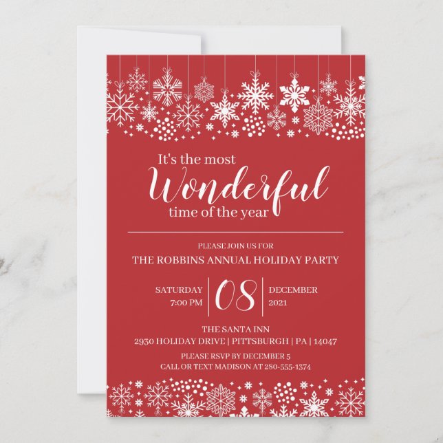 Invitación Most Wonderful Time of the Year Holiday Party (Anverso)