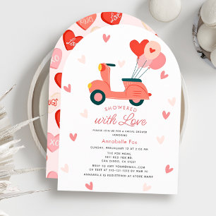 Invitación Mostrada con amor Motor Scooter Bridal Shower