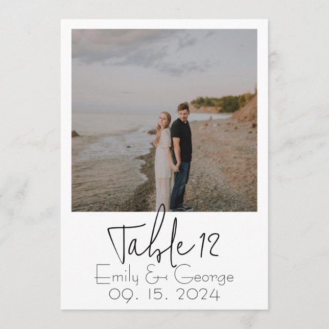 Invitación Mostrar sólo números de tabla (Anverso)