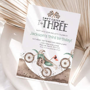Invitación Mota de tierra linda cumpleaños 3 -No puedes atrap