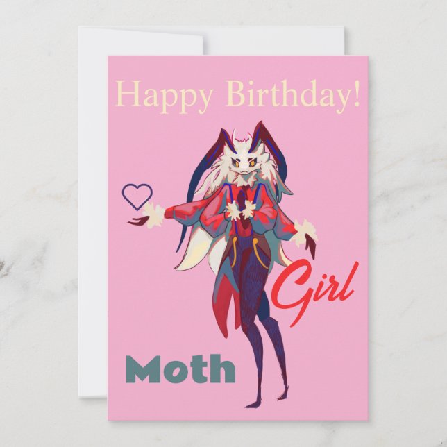 Invitación Moth girl anime (Anverso)