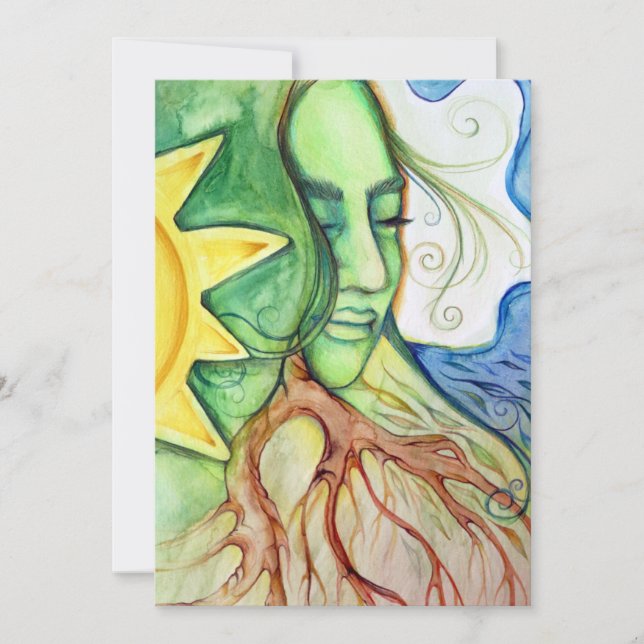 Invitación Mother Earth Gaia Goddess  (Anverso)