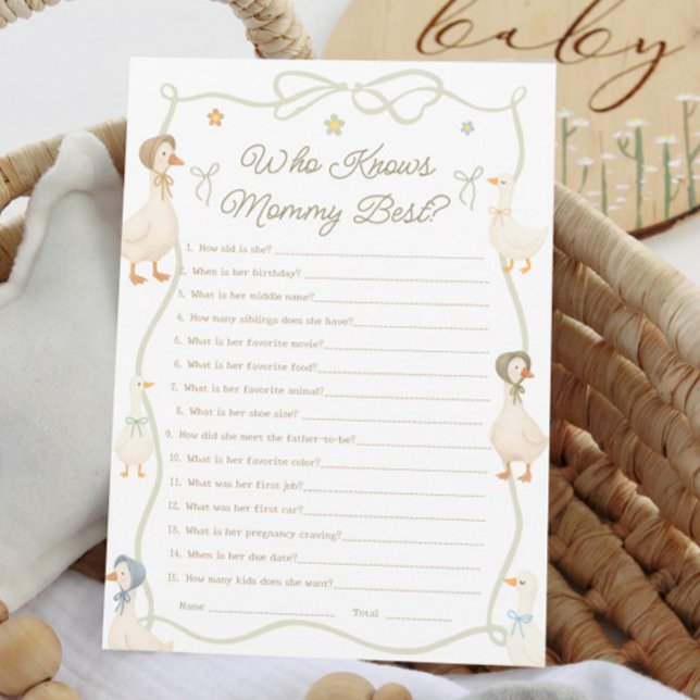 Invitación Mother Goose Baby Shower Who Knows the Mommy Best  (Subido por el creador)