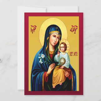 Invitación Mother of God new red