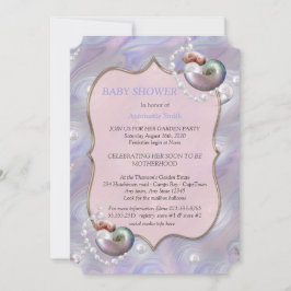 Invitación Mother of Pearls giving Birth to a Baby Girl