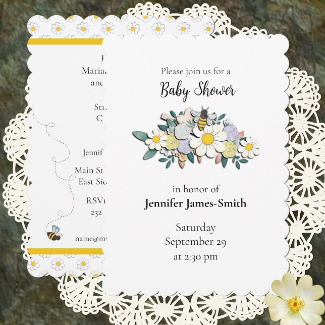 Invitación Mother-to-Bee Baby Shower Invitation White (Subido por el creador)