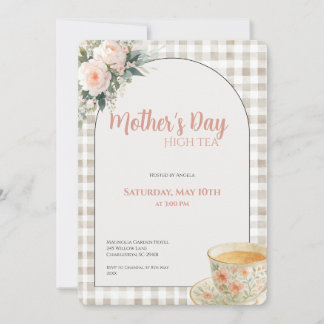 Invitación Mother's Day High Tea Invitation Floral Tea Party