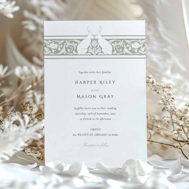 Invitación Motif de Conejo Boda Temático de los Bosques (Subido por el creador)