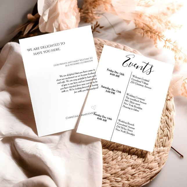 Invitación Motivo de bienvenida e itinerario para boda de gui (Subido por el creador)