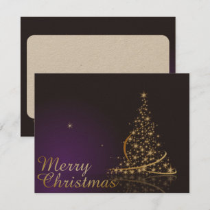 Invitación Motivo de Navidad de color púrpura oscuro con Navi