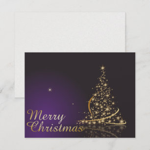 Invitación Motivo de Navidad de color púrpura oscuro con Navi