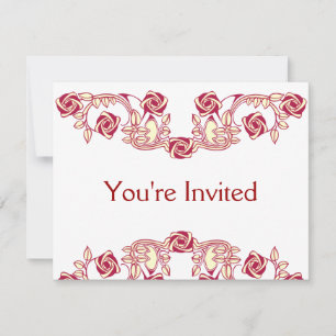 Invitación Motivo de Rosa
