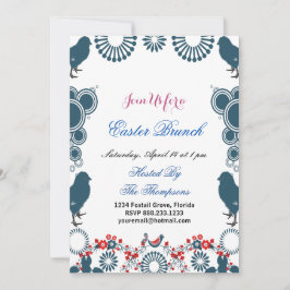 Invitación Motivo decorativo Brunch Pascua Aves de pollo Flor