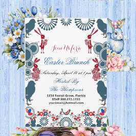 Invitación Motivo Decorativo Desayuno Pascual Pollo Conejo