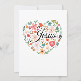 Invitación Motivo del Corazón Cristiano Jesús Boho Inspirador