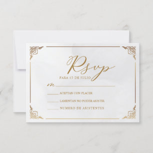 Invitación Motivo del marco dorado Nuestra Boda Boda Boda Esp