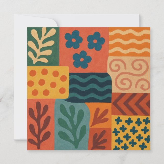 Invitación Motivo del patrón de collarín del jardín retro div (Anverso)