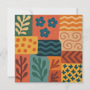 Invitación Motivo del patrón de collarín del jardín retro div