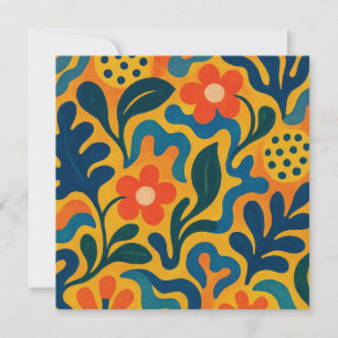 Invitación Motivo del patrón de collarín del jardín retro div