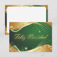 Motivo dorado de Navidad con fondo verde